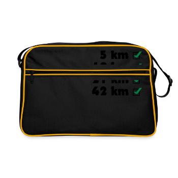 Marathon Checklist - Retro Tasche - Schwarz/Gold - Vorne