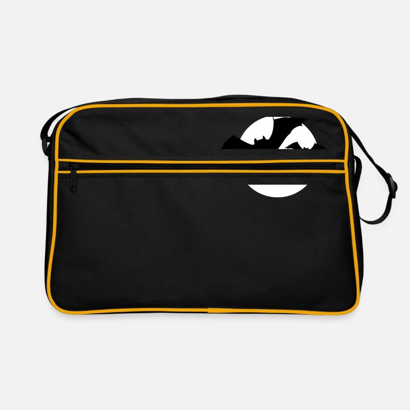 Halloween Fledermaus Schwarm 1c - Retro Tasche - Schwarz/Gold