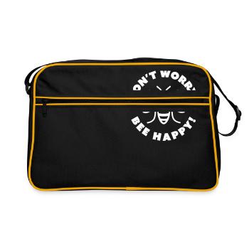 Ne vous inquiétez pas! Abeille heureuse! - Sac Retro - noir/or - Devant