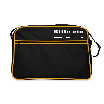 Bitte ein Bit - Retro Tasche - Schwarz/Gold - Vorne