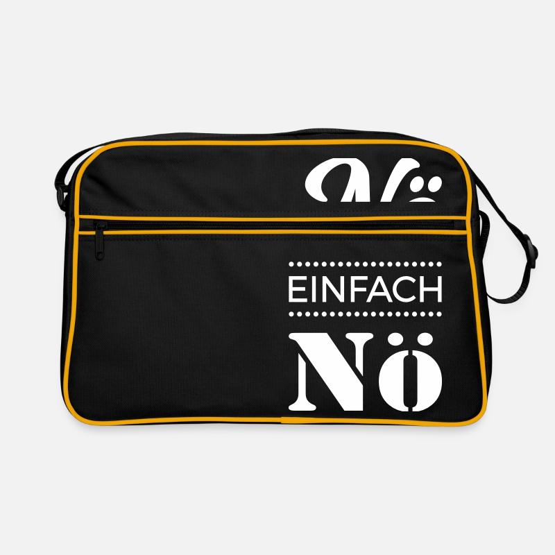 nö einfach nö Spruch Sprüche Statement nein Büro - Retro Tasche - Schwarz/Gold