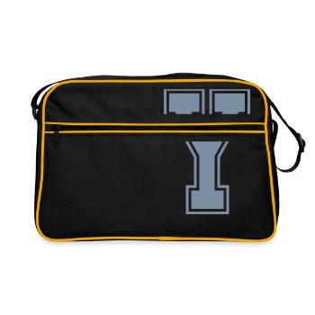 Buchstabe Y - Retro Tasche - Schwarz/Gold - Vorne