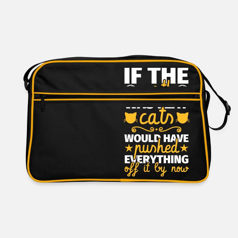 Lustiger Spruch Katze Flache Erde Katzenliebhaber Retro Tasche