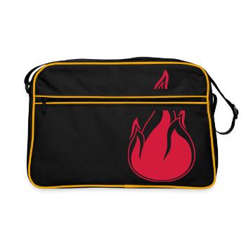 flame fire hot burn burn warm clipart - Retro Bag - black/gold - Front