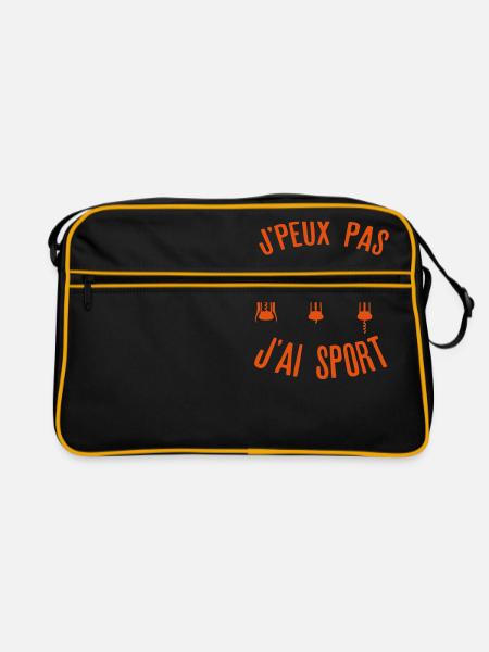 tire bouchon alcool humour je peux pas - Sac Retro - noir/or - Devant