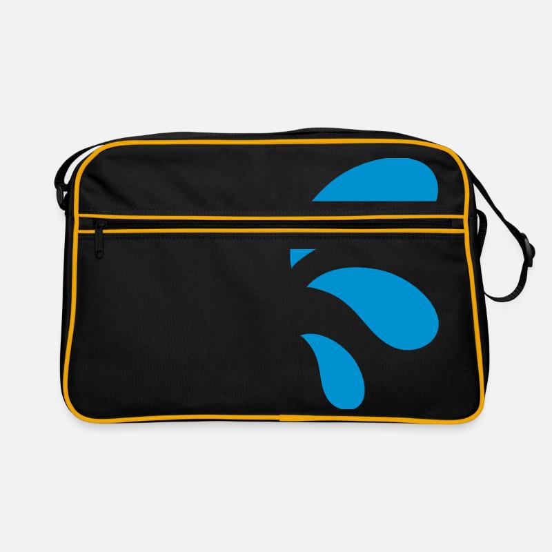 drei gekrümmt Wassertropfen blau Retro Tasche
