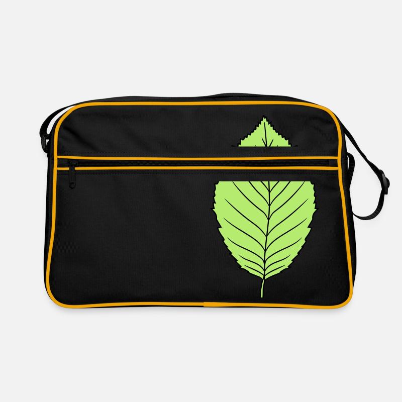 hêtre feuille arbre plante forme clip art conception forêt - Sac Retro - noir/or