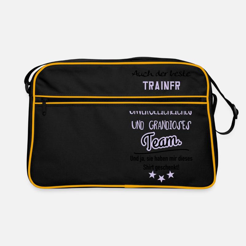 Bester Trainer Shirt - Retro Tasche - Schwarz/Gold