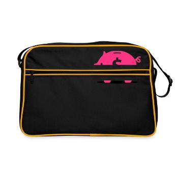 Tirelire rose - Sac Retro - noir/or - Devant