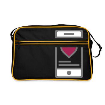 sms cellphone love heart valentine mobil - Retro Bag - black/gold - Front