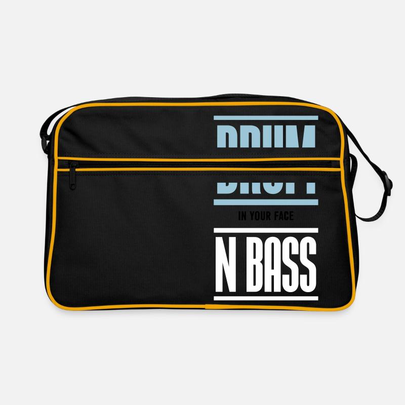 Drum and Bass Techno Music DJ - Retro Bag - black/gold