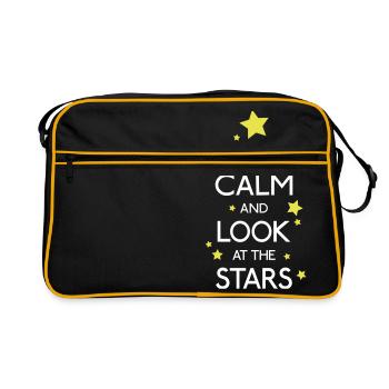 keep calm and look at the stars - Retro Bag - black/gold - Front