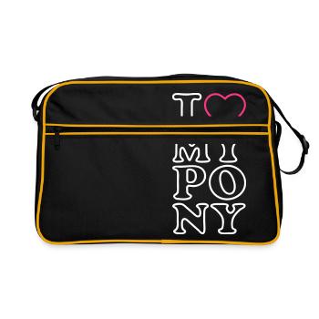 J'aime mon poney mon poney, je coeur j' - Sac Retro - noir/or - Devant