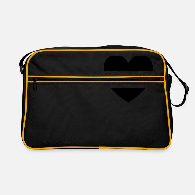 herz - Retro Tasche - Schwarz/Gold