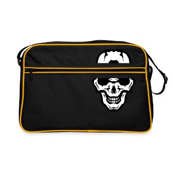 head of death skull gothic gothic crane - Retro Bag - black/gold - Front