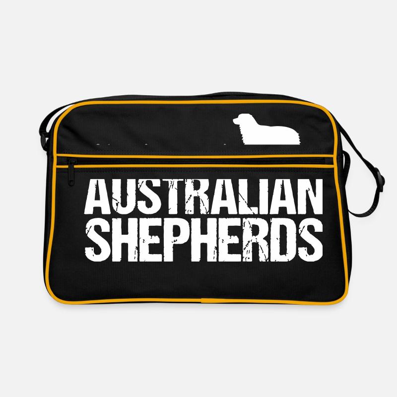 Aussie Life is better with Australian Shepherds - Retro Tasche - Schwarz/Gold