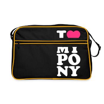 J'aime mon cœur, je poney mon poney mon poney - Sac Retro - noir/or - Devant