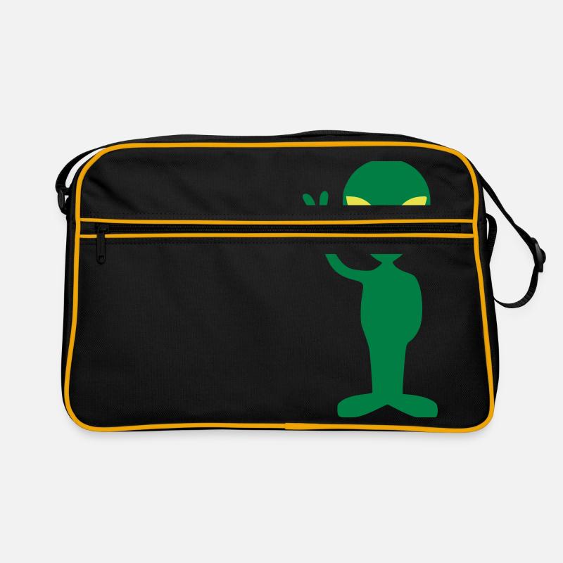 Alien Weltall Geschenkidee Außerirdisch Peace Retro Tasche