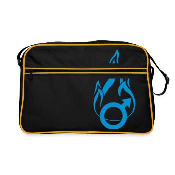 gars mâle homme mars symbole garçon feu flamme - Sac Retro - noir/or - Devant