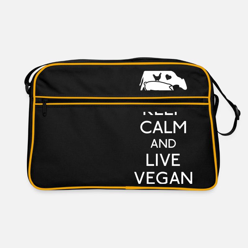 Keep Calm and live vegan Retro Bag