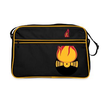 dj party feiern club disko musik tanzen vinyl plat - Retro Tasche - Schwarz/Gold - Vorne