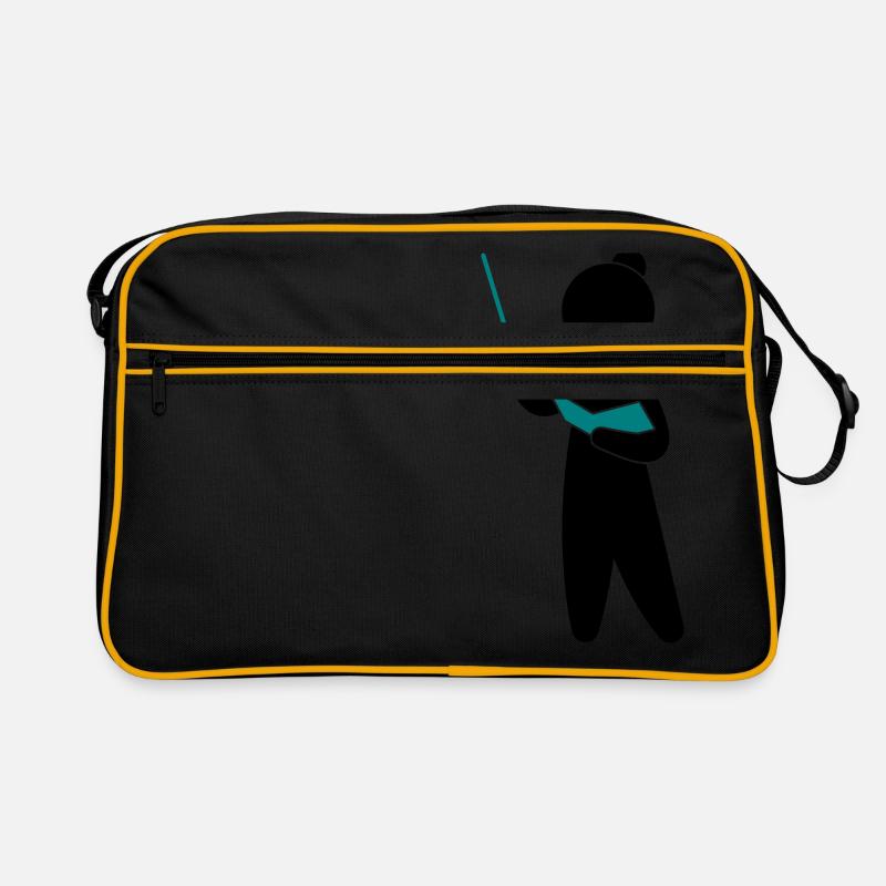 Ein Lehrer oder Professor schult sein Publikum Retro Tasche