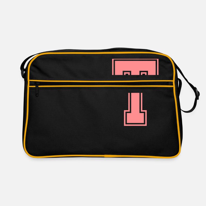Buchstabe T - Retro Tasche - Schwarz/Gold