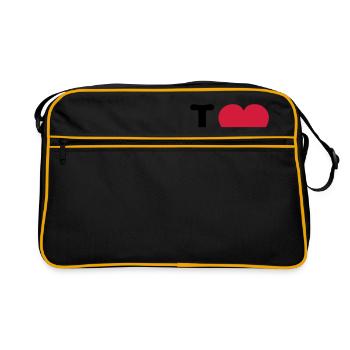 I Love >> tes propres paroles << - Sac Retro - noir/or - Devant