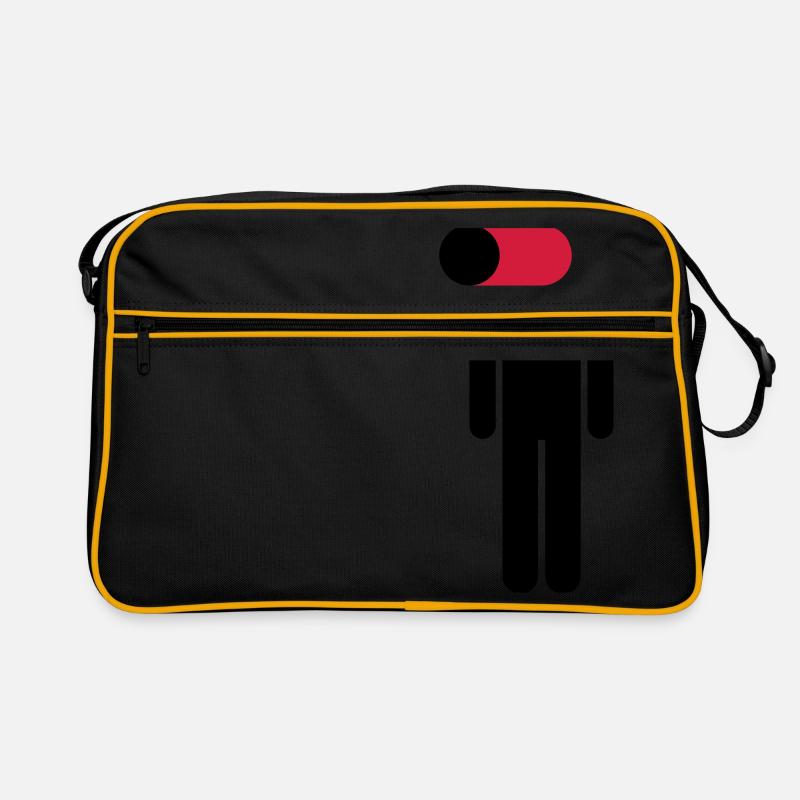 Mobile sur, cerveau désactivé - Sac Retro - noir/or