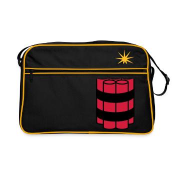 lit tnt dynamite explode explosion spre - Retro Bag - black/gold - Front