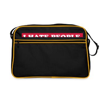 I HATE PEOPLE. - Retro Bag - black/gold - Front
