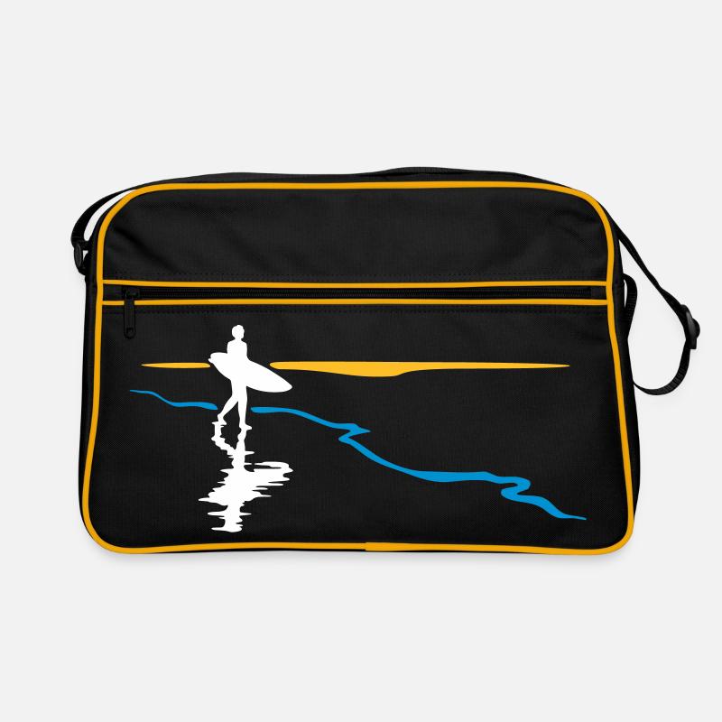 Surfer at the beach Retro Bag