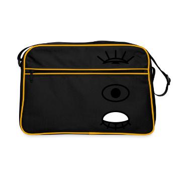 EYES - Retro Tasche - Schwarz/Gold - Vorne