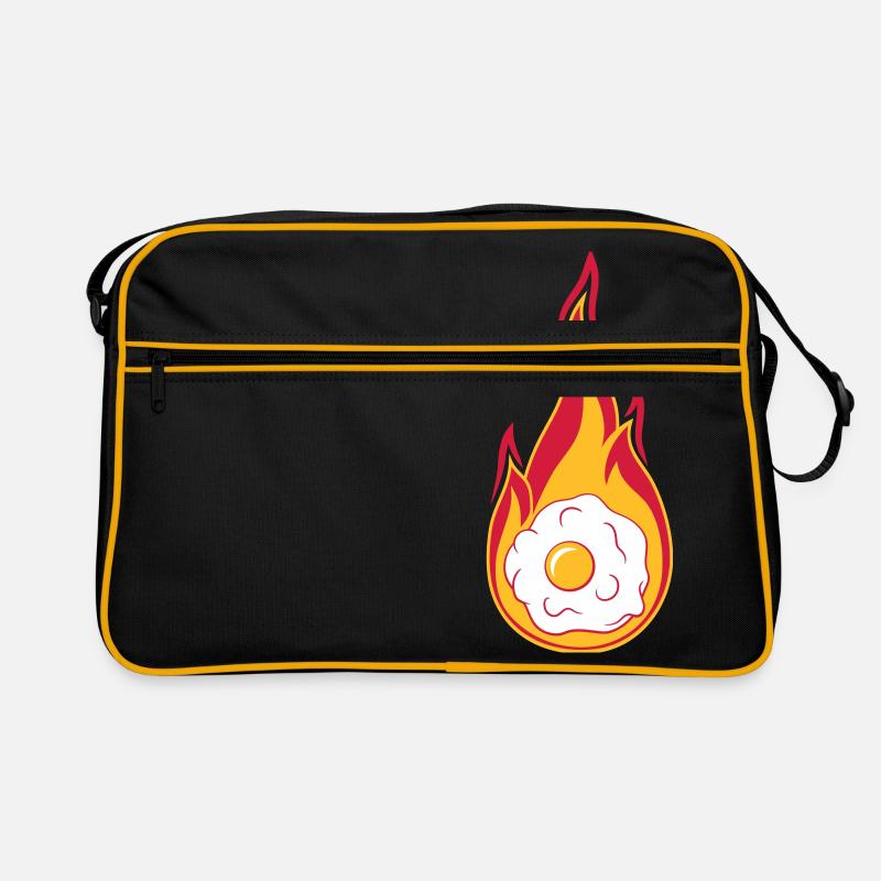 hot fire flames burn torch fried egg cook Retro Bag