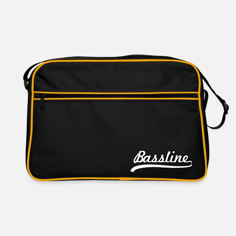 Bassline / Dubstep / Techno / Bass - Retro Tasche - Schwarz/Gold