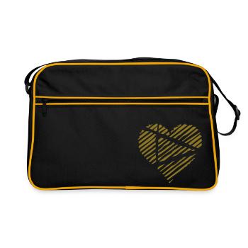 Verschlissen - Retro Tasche - Schwarz/Gold - Vorne