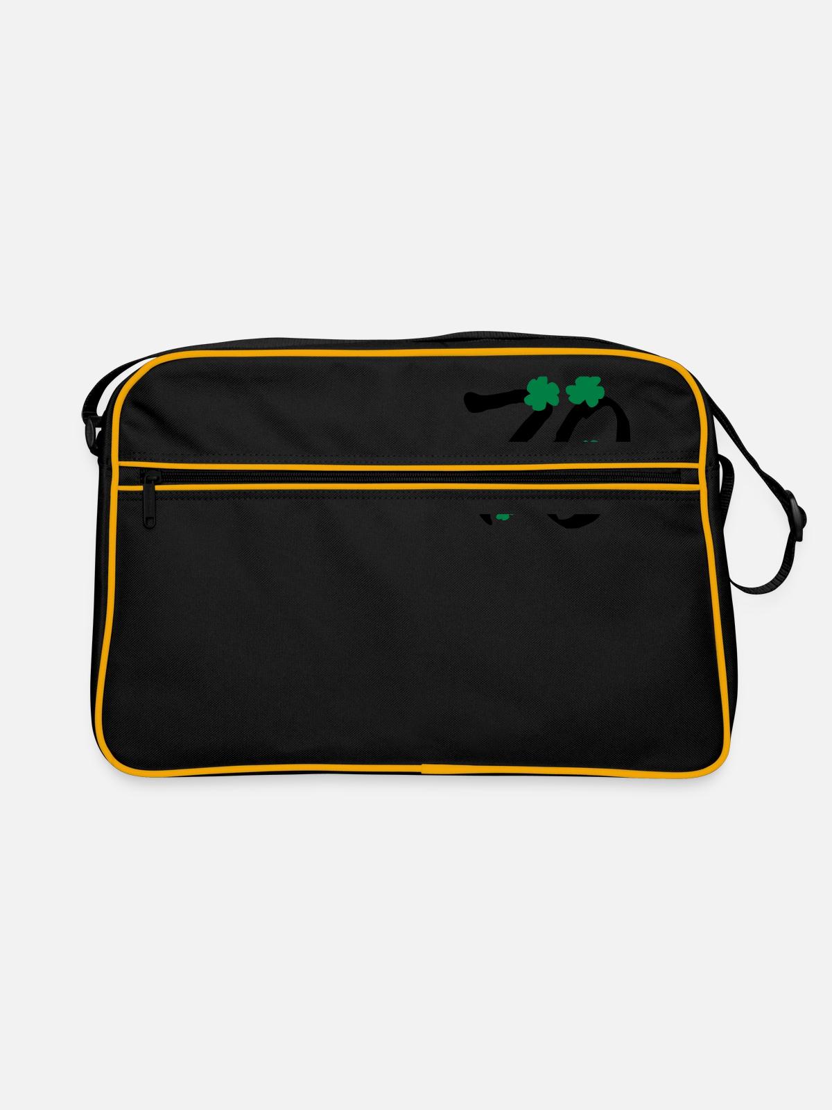 Shamrock number 70 - Retro Bag - black/gold - Front