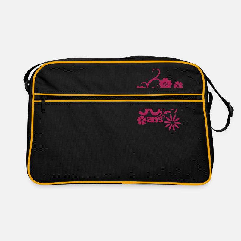 50 ans fleur anniversaire - Sac Retro - noir/or