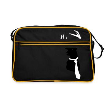 Cerfs avec cravate - Sac Retro - noir/or - Devant