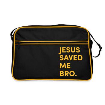 Jésus m'a sauvé mon frère - Sac Retro - noir/or - Devant