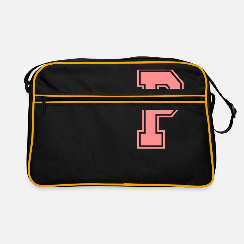 Buchstabe P - Retro Tasche - Schwarz/Gold