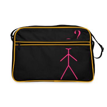 haphazard stick man - Retro Bag - black/gold - Front
