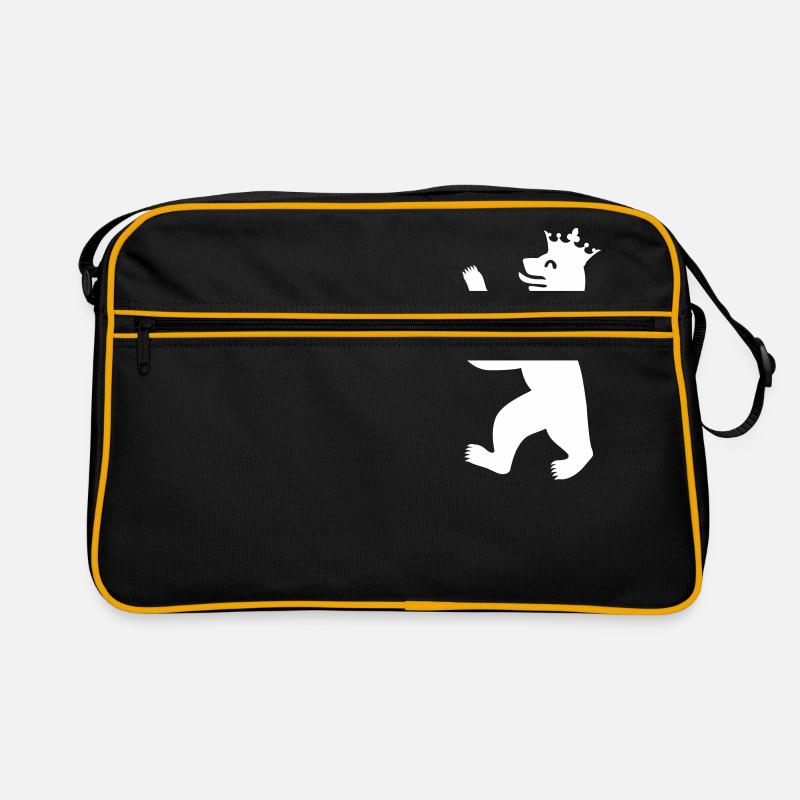 Berliner Bär mit Krone - Retro Tasche - Schwarz/Gold