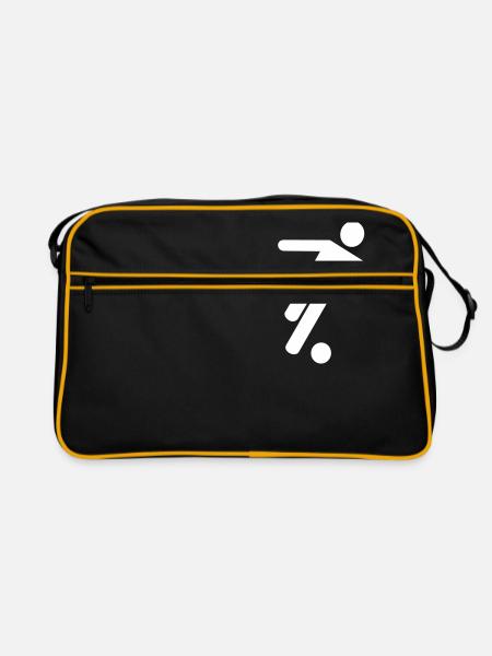 Fussball Spieler - Retro Tasche - Schwarz/Gold - Vorne