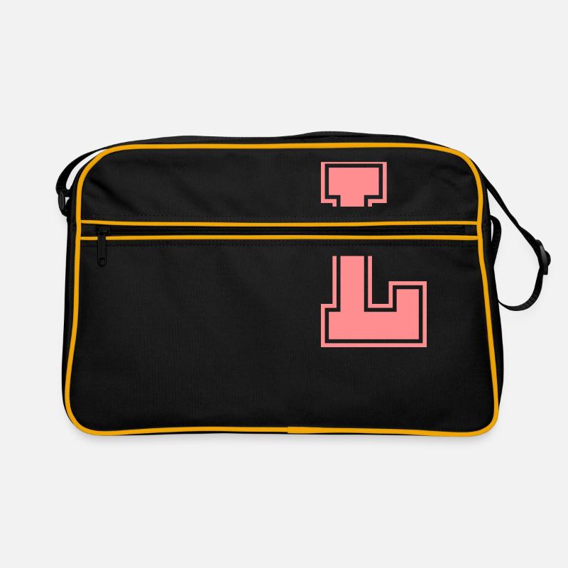 Buchstabe L - Retro Tasche - Schwarz/Gold