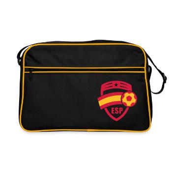 Blason de football d'Espagne 02 - Sac Retro - noir/or - Devant