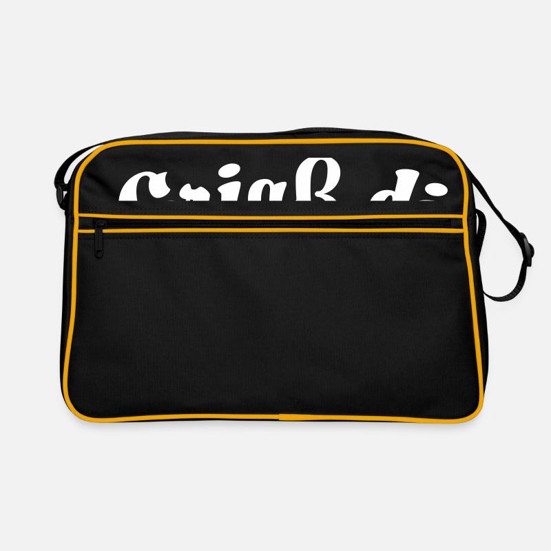 Grias di - Grüß dich - Retro Tasche - Schwarz/Gold