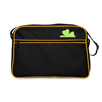 Le trèfle chanceux / trèfle à quatre feuilles (1c) - Sac Retro - noir/or - Devant