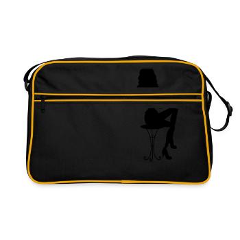 Woman on chair - Retro Bag - black/gold - Front