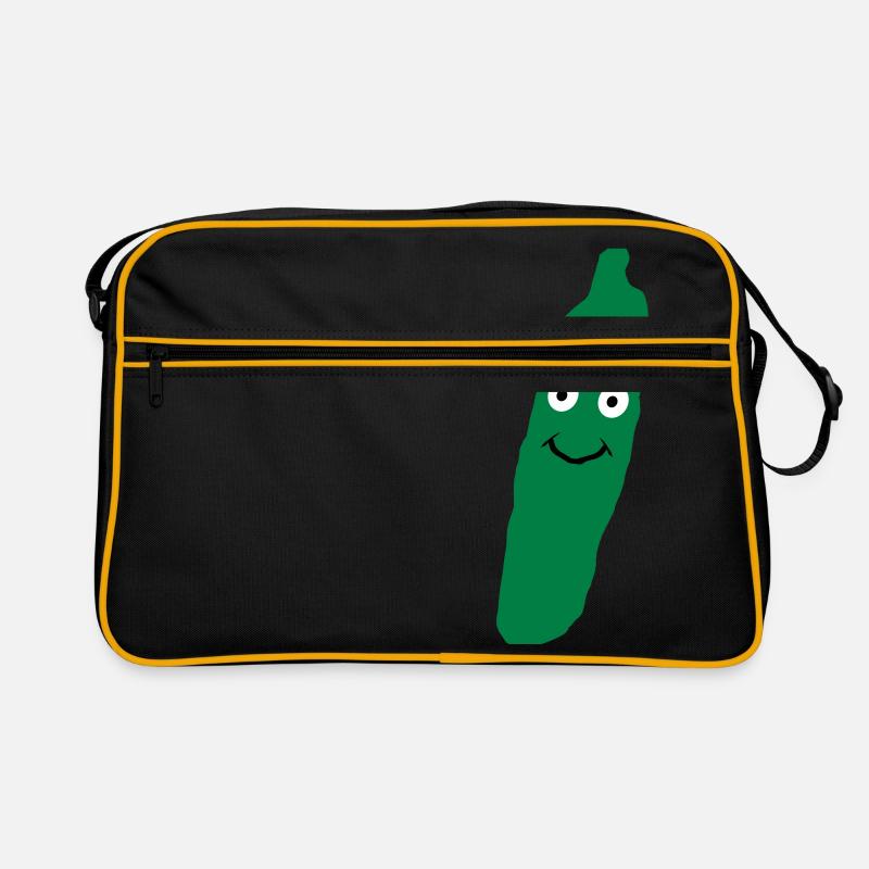 cucumber baby gift birth pregnancy - Retro Bag - black/gold